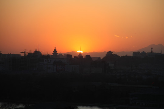 北京景山月夜