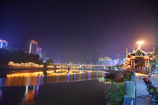 城市 海边夜景