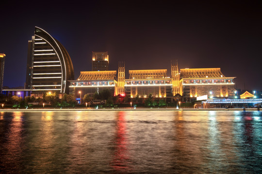 天津夜景 海河夜景