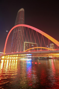 天津夜景 大沽桥