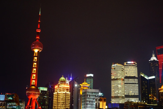 上海都市风光外滩夜景