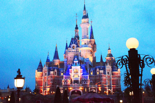 迪士尼 迪斯尼 城堡 夜景摄影