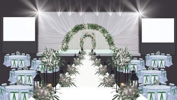 白绿色婚礼 效果图