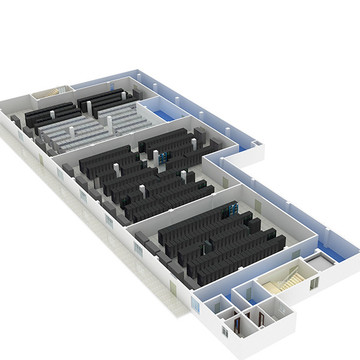 数据中心机房三维模型机房服务器
