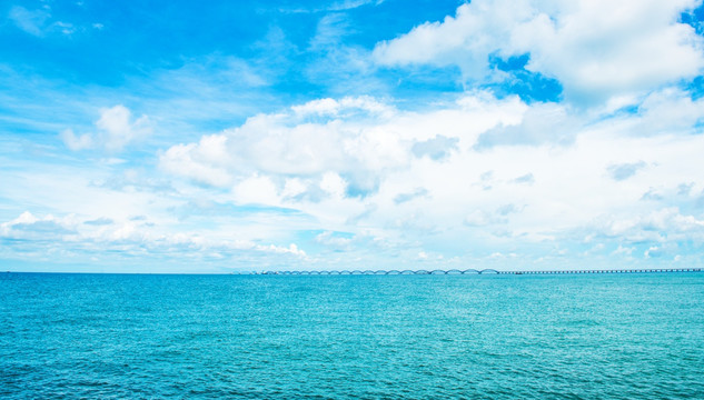 大海 海水 天空 蓝天白云