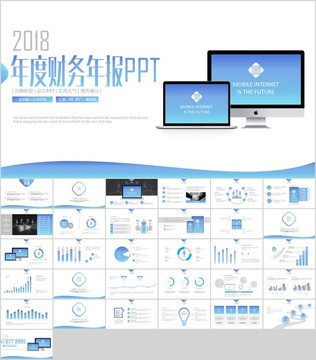 蓝色大气财务部工作总结PPT