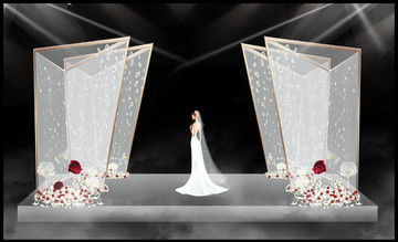 新娘出场婚礼副舞台效果图
