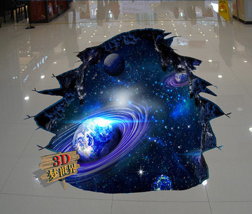 3D地板画星空