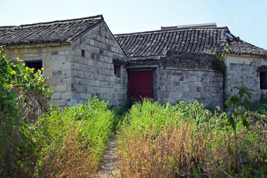 农村瓦房老建筑图片