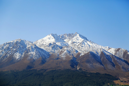 祁连山 山峰 雪山 山峦 岩石