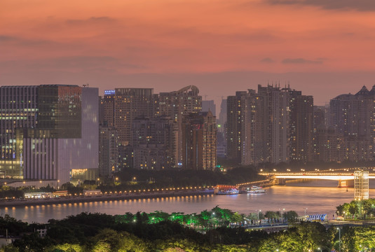 广州珠江新城城市夜景