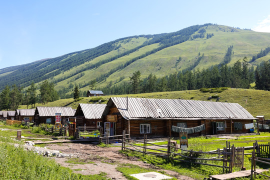 新疆旅游 新疆木屋 边疆村落
