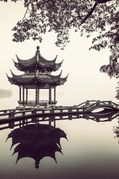 杭州西湖老照片效果