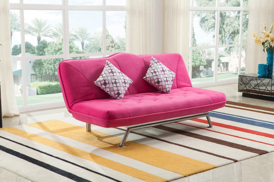 粉色日式沙发床