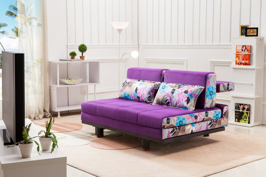 浪漫情怀深紫色日式沙发床