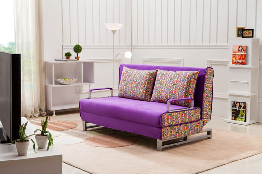 优雅紫色日式沙发床