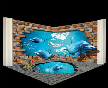 3D立体画海豚