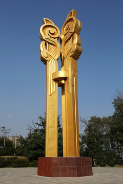 沈阳 新乐遗址 太阳鸟雕塑