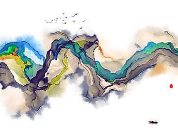 水墨画 抽象画 写意 梦幻墨迹