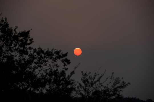 夕阳 一轮夕阳 太阳 太阳球