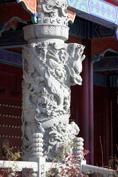 浮雕 雕塑 龙柱 柱子