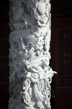 浮雕 雕塑 龙柱 柱子 宗教
