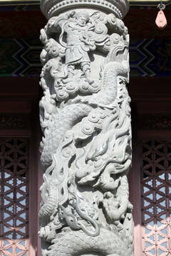 浮雕 雕塑 龙柱 柱子 宗教
