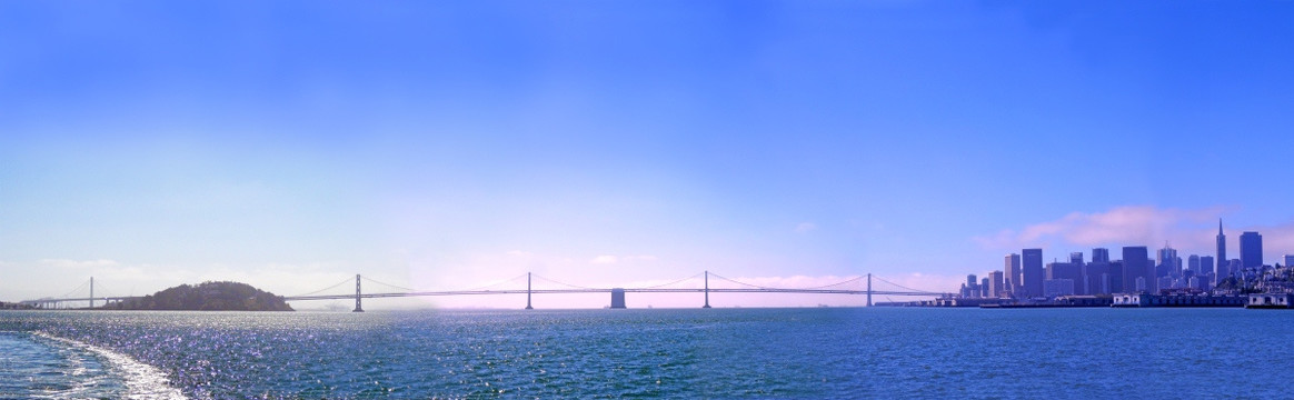 旧金山奥克兰海湾大桥全景接图