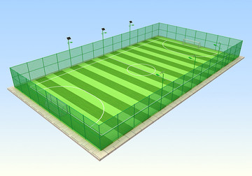 笼式标准5人制足球场3d效果图