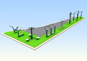 户外健身器材3d效果图