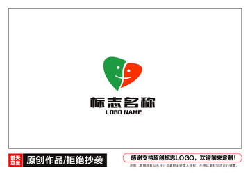 桃心爱心标志LOGO