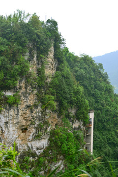 龙水峡地缝 观光电梯 天梯