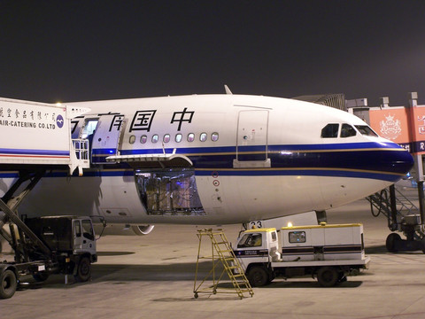 中国南方航空 飞机 夜景