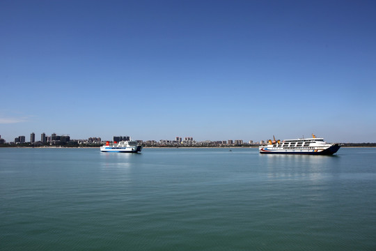 琼州海峡 轮渡 碧海蓝天