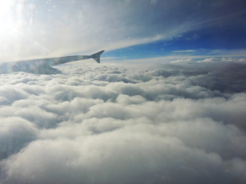 飞机高空航拍天空大气云彩