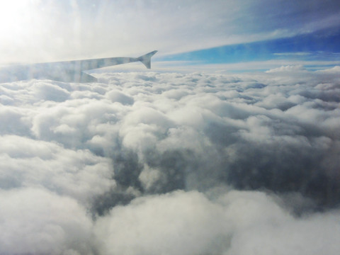 飞机高空航拍天空大气云彩