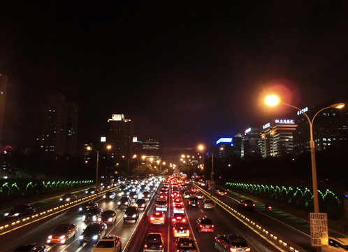 北京西二环金融街城市夜景