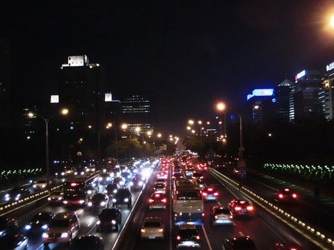 北京西二环金融街城市夜景