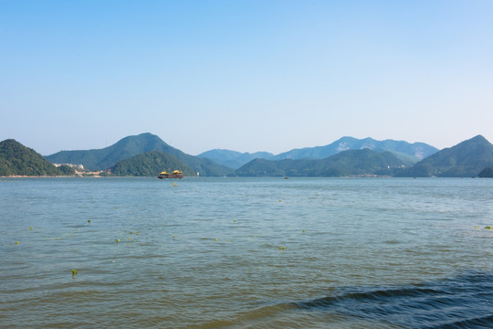 青山湖湖面 湖光山色 风光 青