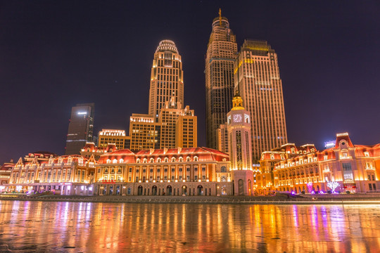 天津海河夜景