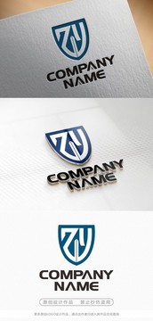 字母ZY简约创意电子科技标志