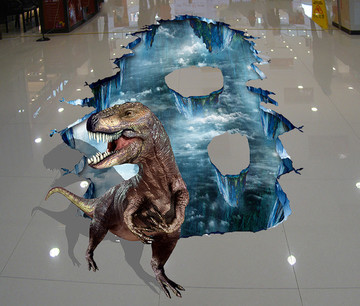 3D地板画恐龙