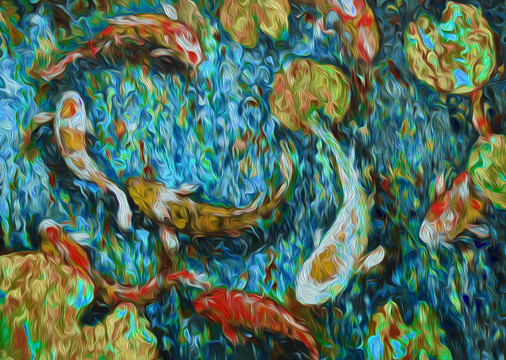 抽象鲤鱼装饰画
