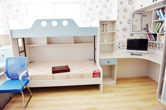 儿童房 高低床 卧室 卧室布置