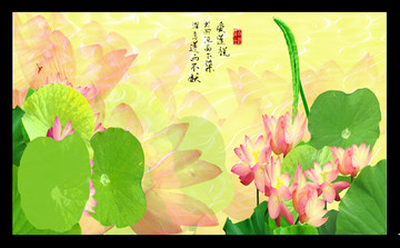 国画荷花