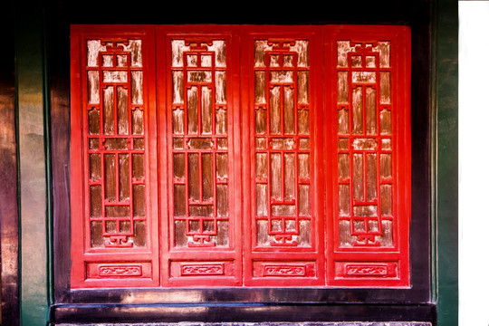 中式古建雕花窗