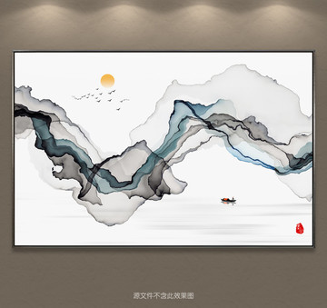 新中式抽象意境水墨画