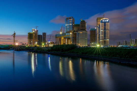 建设中的深圳前海 夜景