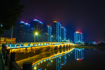 蔡甸区中法生态城夜景