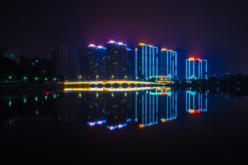 蔡甸区中法生态城夜景